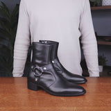 Vincent Harness Zip Boot Black