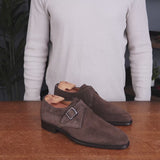 Brooklyn Single Monk Strap Brown Suede