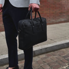 Leather Briefcase Bag Black