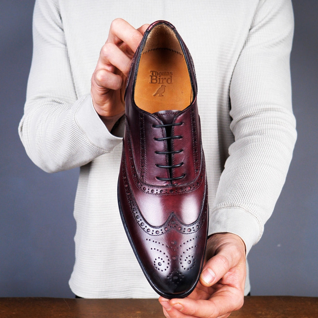 burgundy wingtip dress shoes Florsheim Men's Lexington Wingtip Oxford