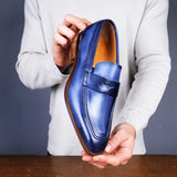 Hampton Penny Loafer Navy Blue Suede