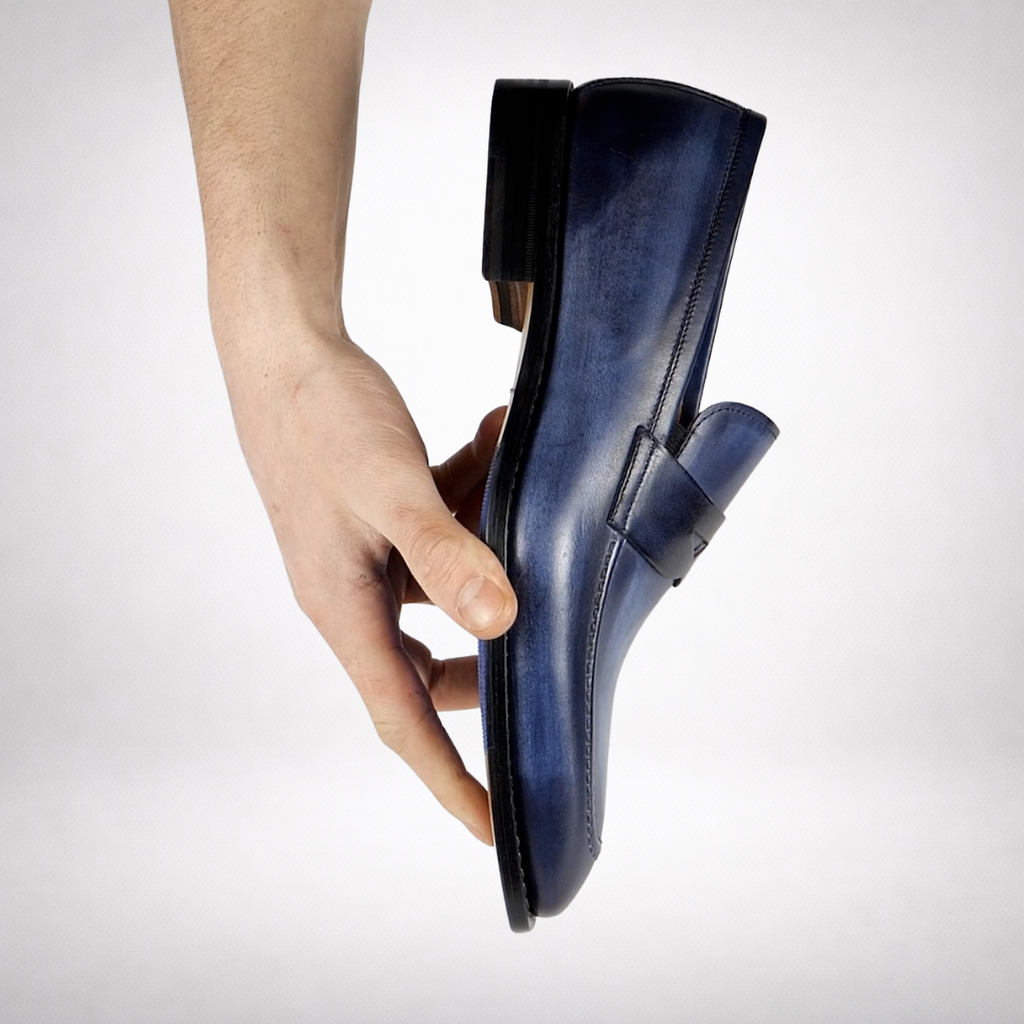 mens blue dress loafers Navy Blue Buckled Loafers: Effortless Elegance Redefined HolloMen