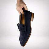 Hampton Penny Loafer Navy Blue Suede
