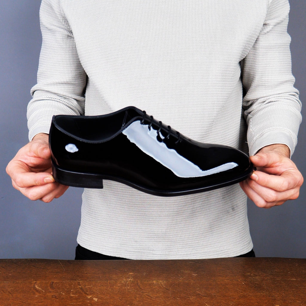 Black Patent Leather Wholecut Oxford | Thomas Bird | tblon.com Black Patent Leather Wholecut Oxford | Thomas Bird | tblon.com