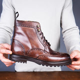 Montana Wingtip Brogue Boot Brown