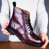 Montana Wingtip Brogue Boot Oxblood