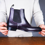 Stirling Brogue Chelsea Boot Aubergine