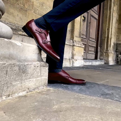 burgundy monk strap dress shoes Burgundy Monk Strap Shoes
