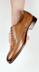 Cambridge Wingtip Oxford Brogue Light Tan
