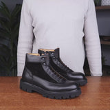 Lewis Combat Lace Boot Black