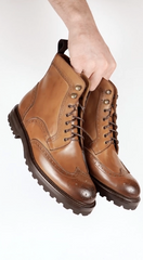 Montana Wingtip Brogue Boot Tan