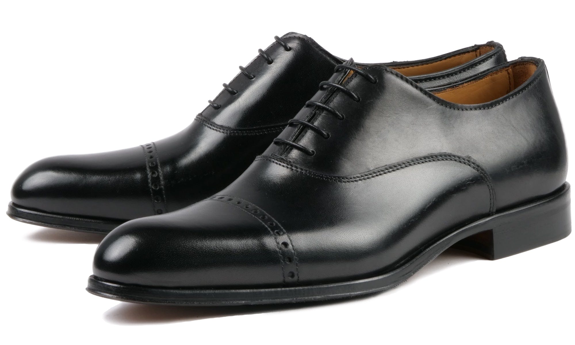 Italian Leather Oxford Dress Shoes with Rubber Sole