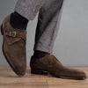 Brooklyn Single Monk Strap Brown Suede