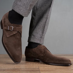 Brooklyn Single Monk Strap Brown Suede