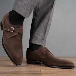 Brooklyn Single Monk Strap Brown Suede