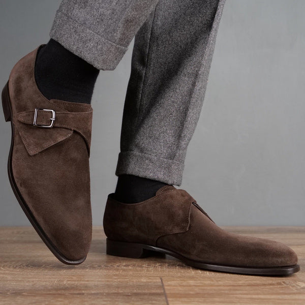 Brooklyn Single Monk Strap Brown Suede