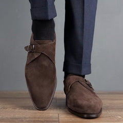 Brooklyn Single Monk Strap Brown Suede