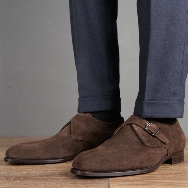 Brooklyn Single Monk Strap Brown Suede