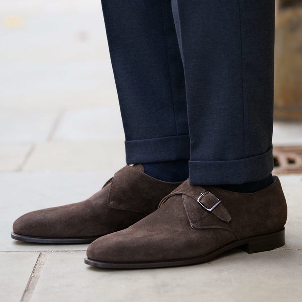 Brooklyn Single Monk Strap Brown Suede