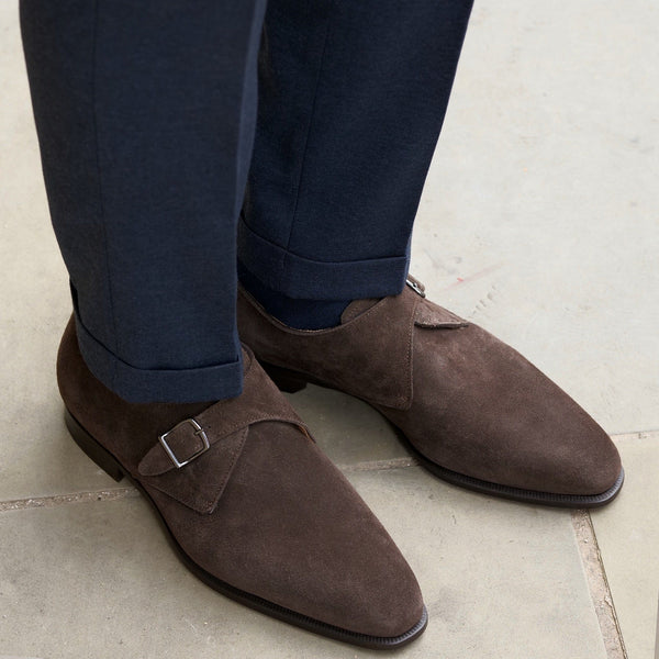 Brooklyn Single Monk Strap Brown Suede