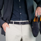 Suede Belt Navy Blue