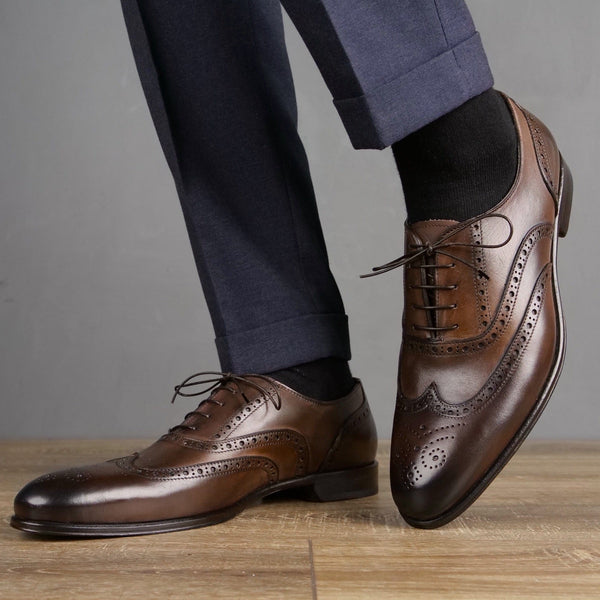 Cambridge Wingtip Oxford Brogue Brown