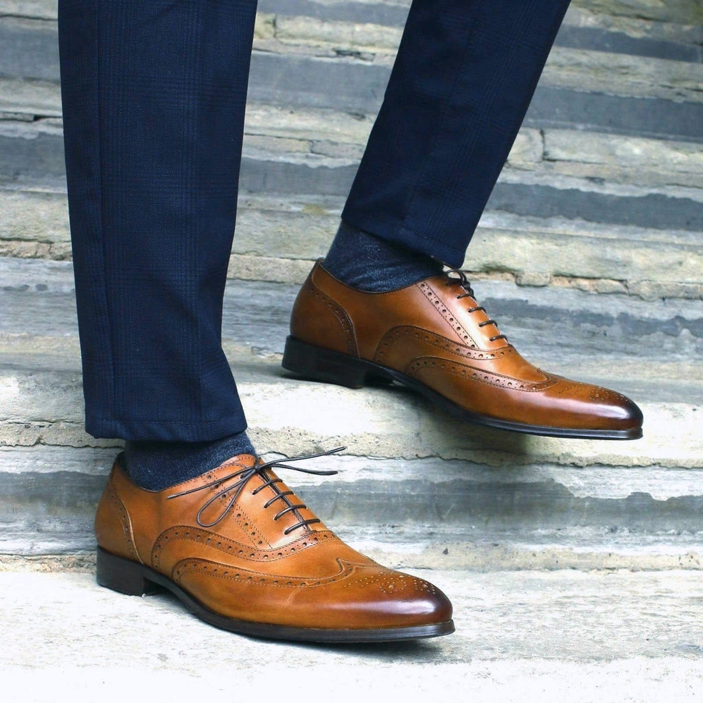 Cambridge Wingtip Oxford Brogue Light Tan