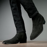 Memphis Zip Boot Black Suede