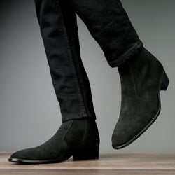Memphis Zip Boot Black Suede