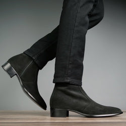 Memphis Zip Boot Black Suede