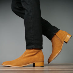 Memphis Zip Boot Tan Suede