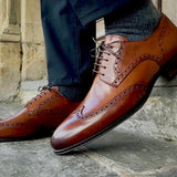Madison Wingtip Derby Brogue Chestnut