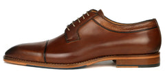 Stratford Snakeskin Cap Toe Derby - Tan