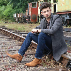 Vincent Harness Zip Boot - Tan Suede