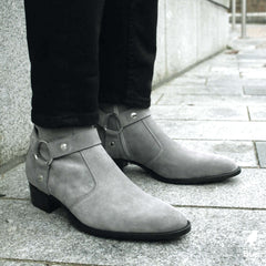 Vincent Harness Zip Boot Grey Suede
