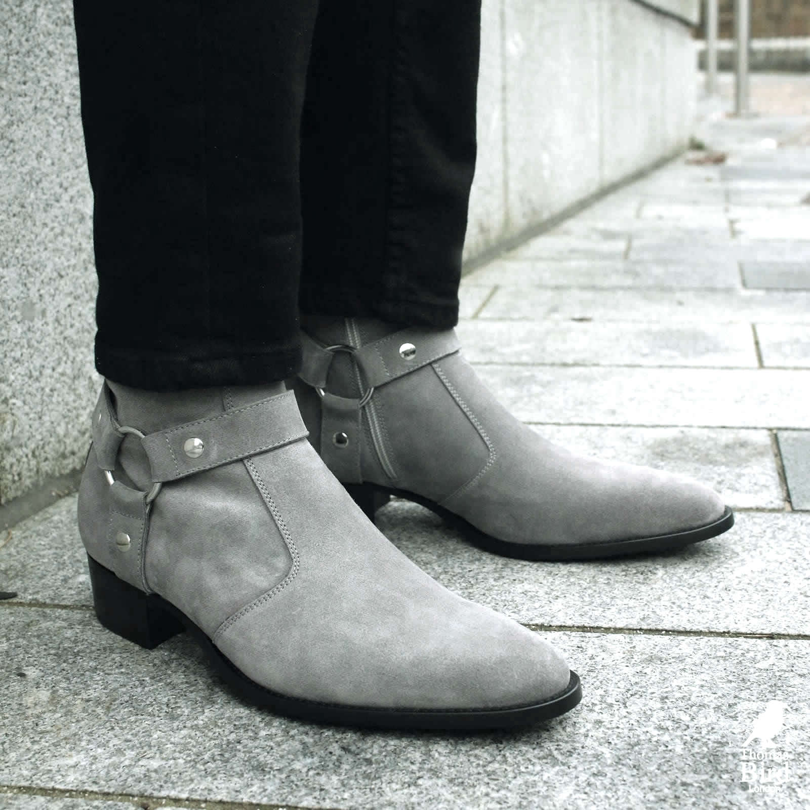 Harness Zip Boot Grey Suede | Thomas Bird Harness Zip Boot Grey Suede | Thomas Bird