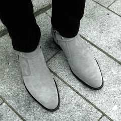 Vincent Harness Zip Boot Grey Suede