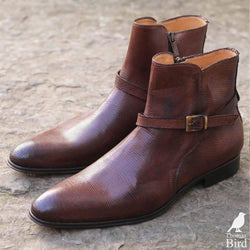 Jackson Jodhpur Zip Boot - Tan Snakeskin