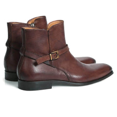 Jackson Jodhpur Zip Boot - Tan Snakeskin
