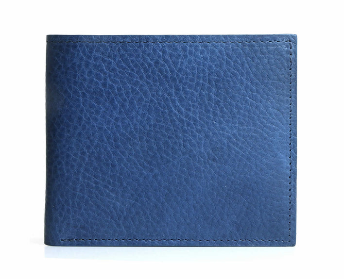 Bifold Leather Wallet Blue