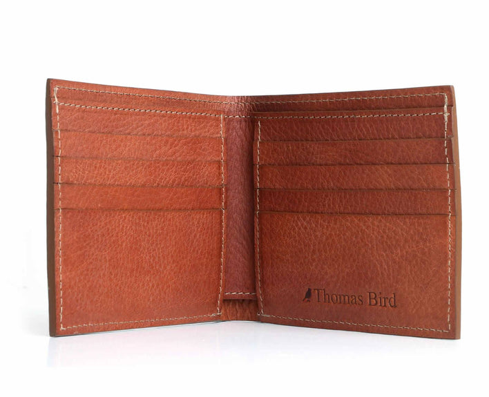 Bifold Leather Wallet Tan & Thomas Bird & tblon.com