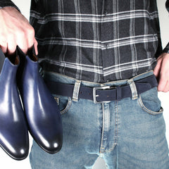 Suede Belt Navy Blue