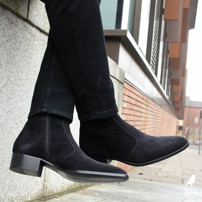 Memphis Zip Boot Black Suede