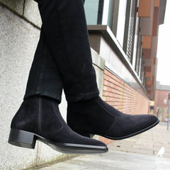 Memphis Zip Boot Black Suede