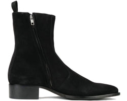 Memphis Zip Boot Black Suede